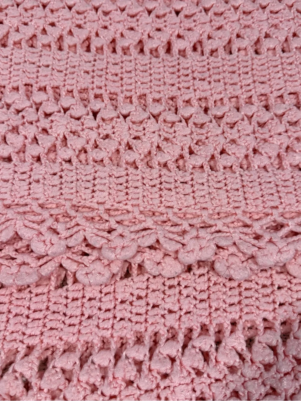 Soft Pink Crochet blanket -baby  Accessory